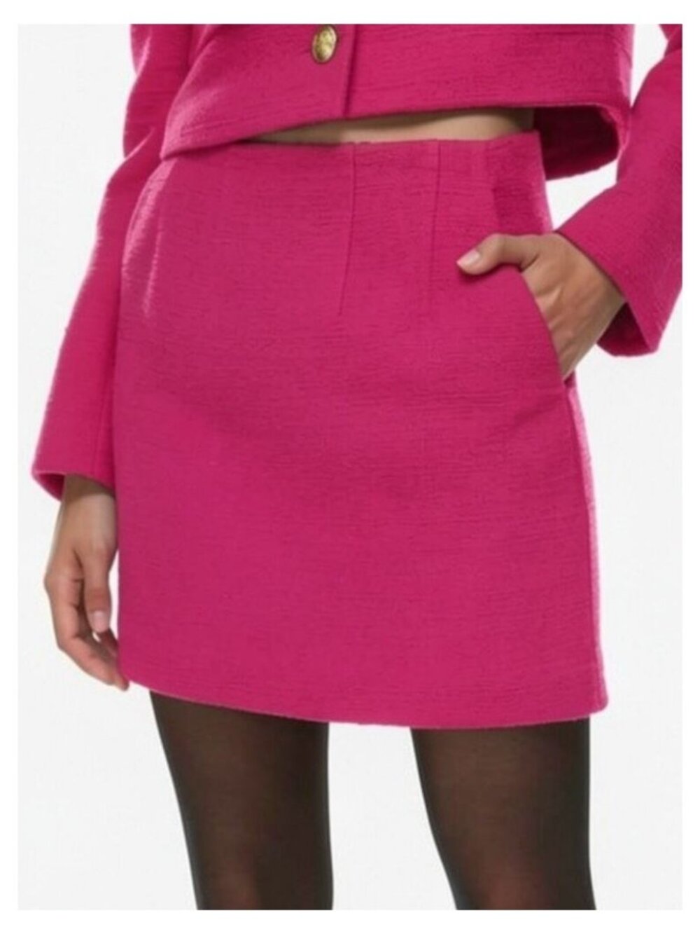 BABATON Aritzia Kinsley Tweed Mini Skirt Sz 6 Granita Pink